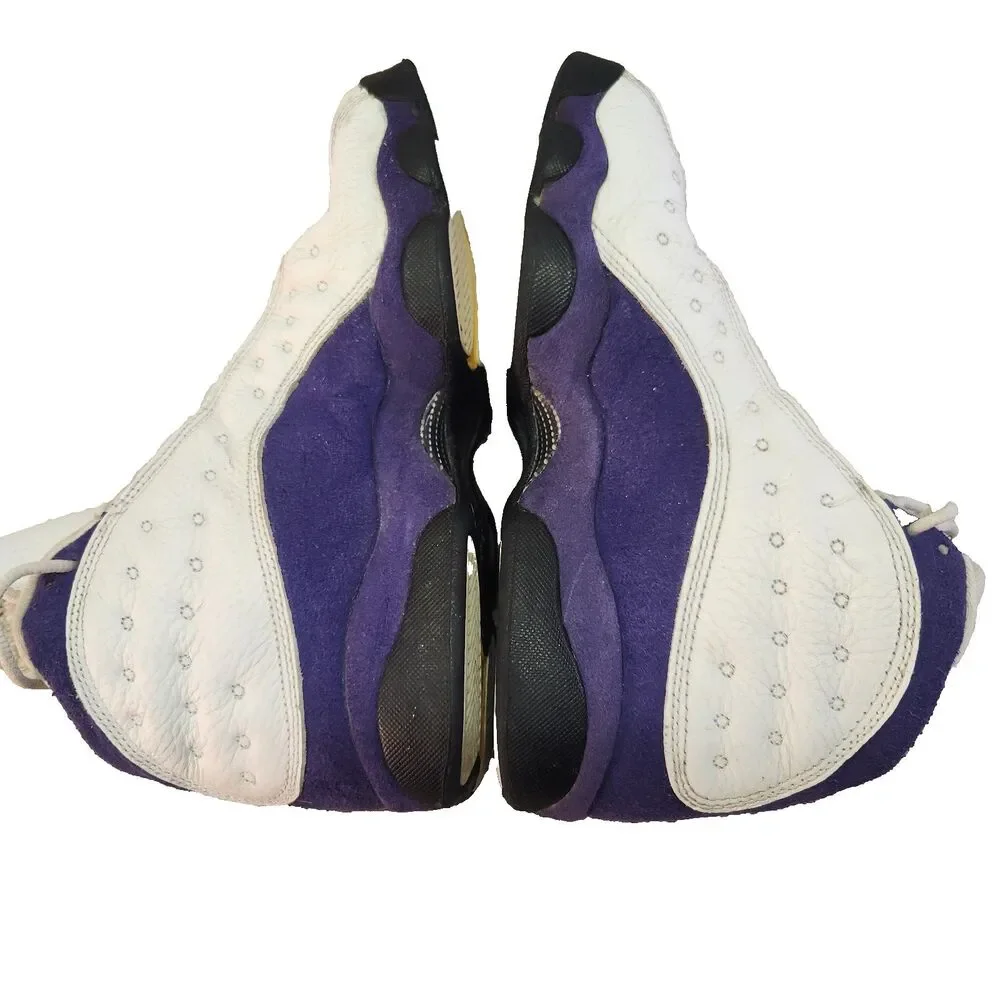 Nike Air Jordan 13 Retro Lakers GS Boys 6Y White Purple Leather Basketball Shoes